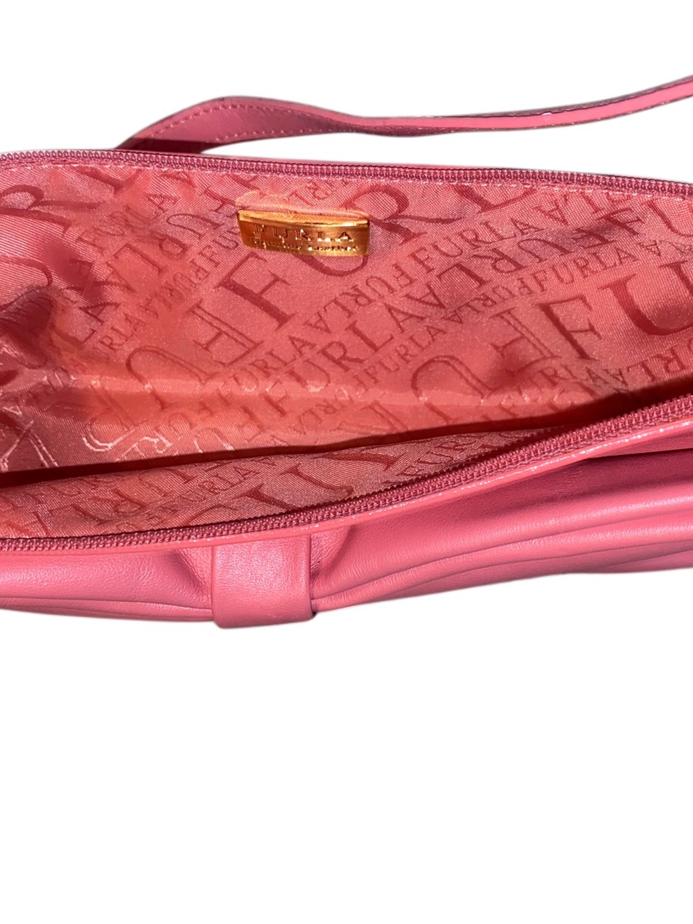 Furla Y2K Genuine Leather Baguette Bow Shoulder Bag - Picture 6 of 7